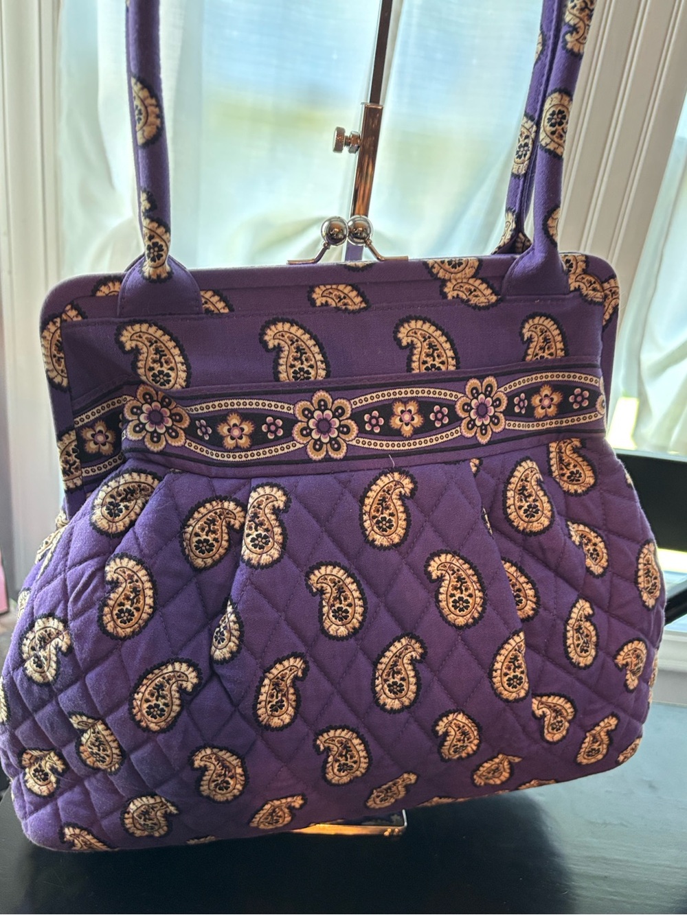 EUC VERA BRADLEY Alice Frame Shoulder Kiss-lock Bag – Simply Violet (2010) - Picture 3 of 8